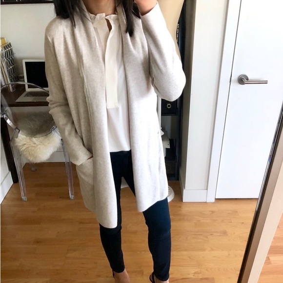 Ann Taylor Shawl Open Cardigan in Light Neutral Heather XS - Picture 10 of 10